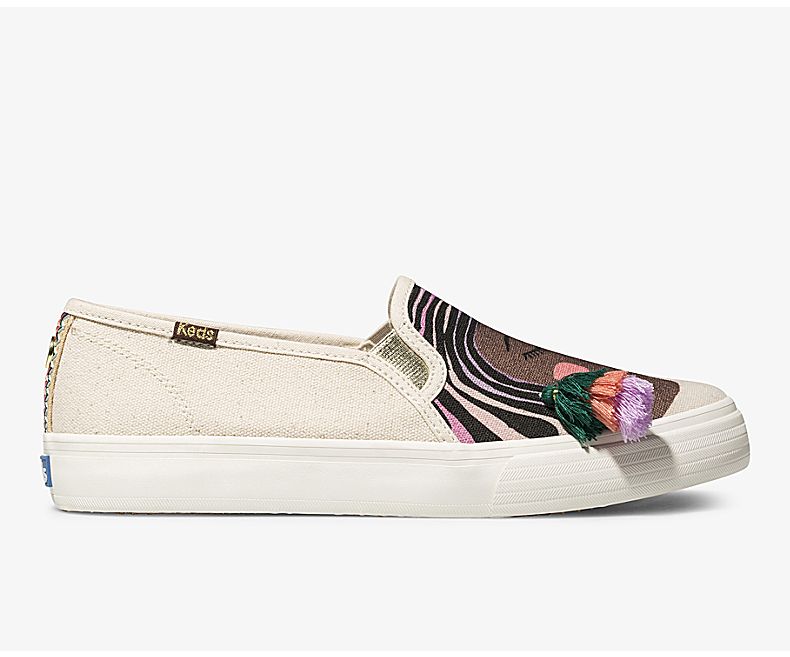 Keds Women's X Jungalow Double Decker Duet Beige Multicolor Slip On Shoes - VO3148976